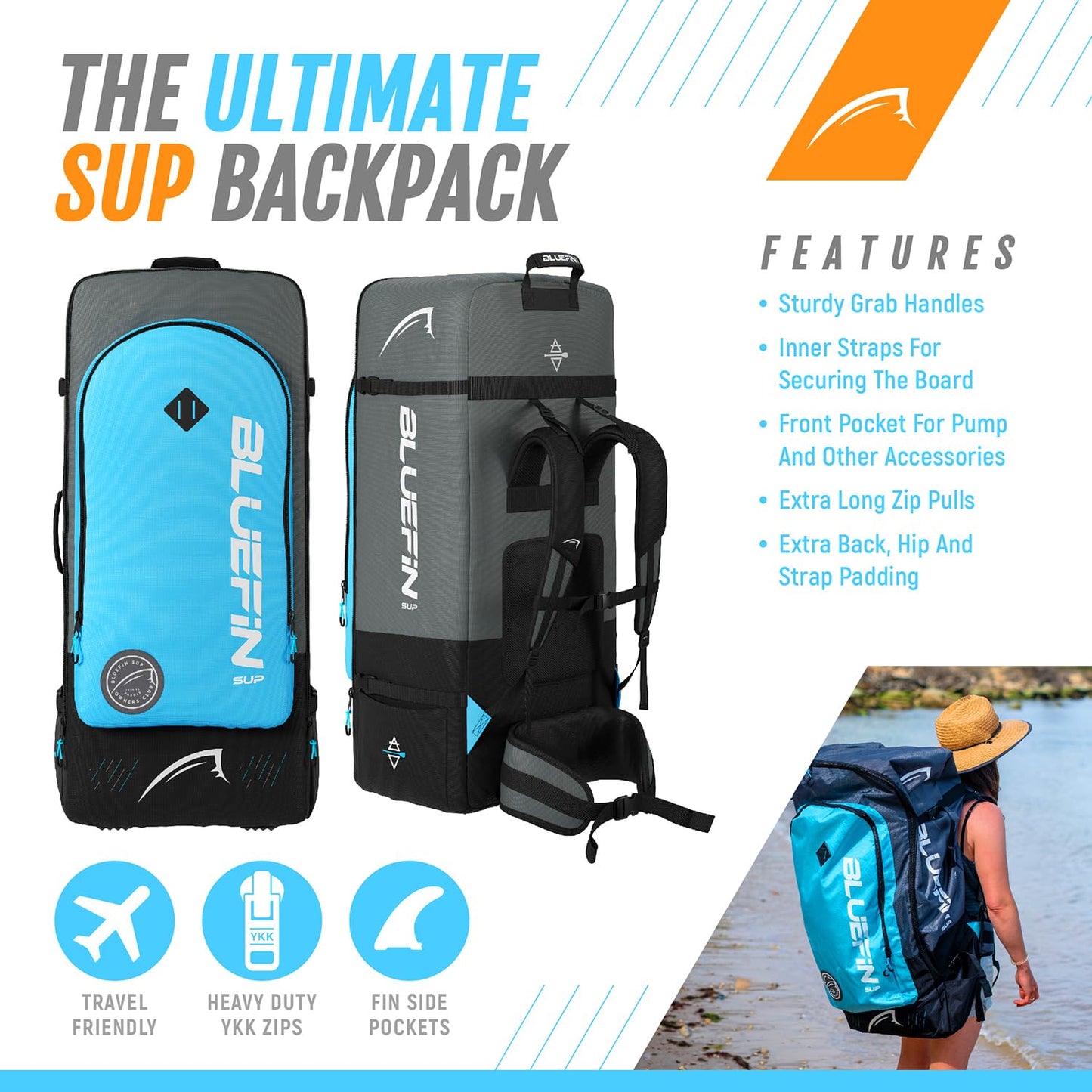 Bluefin Cruise 10'8 Aufpumpbares Paddleboard| SUP-Board für Erwachsene| Bluefin Cruise 10'8 SUP| Tragbar & Reisesicher | Paddleboard-Paket| Inklusive Paddleboard-Zubehör