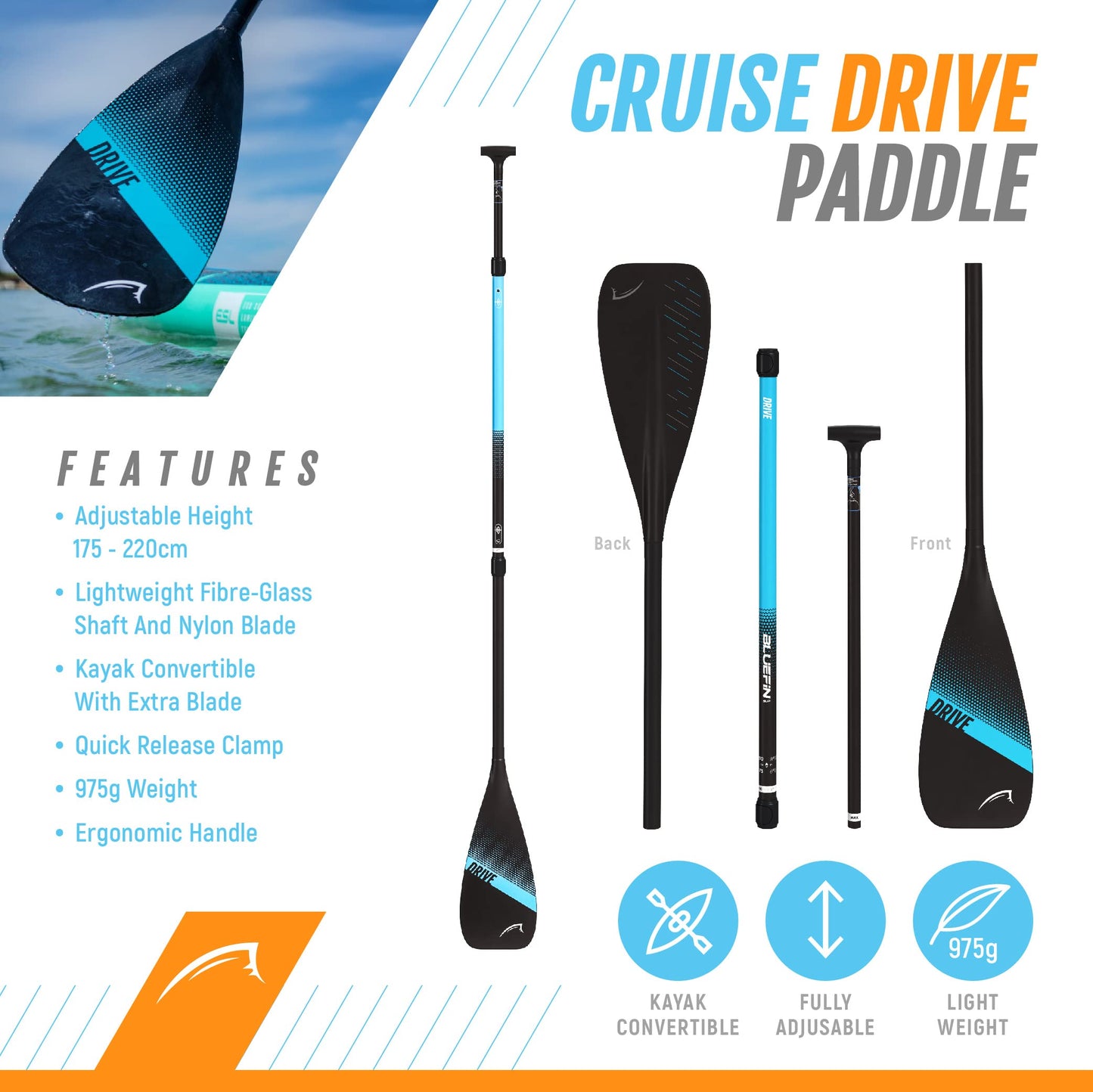 Bluefin Cruise 10'8 Aufpumpbares Paddleboard| SUP-Board für Erwachsene| Bluefin Cruise 10'8 SUP| Tragbar & Reisesicher | Paddleboard-Paket| Inklusive Paddleboard-Zubehör