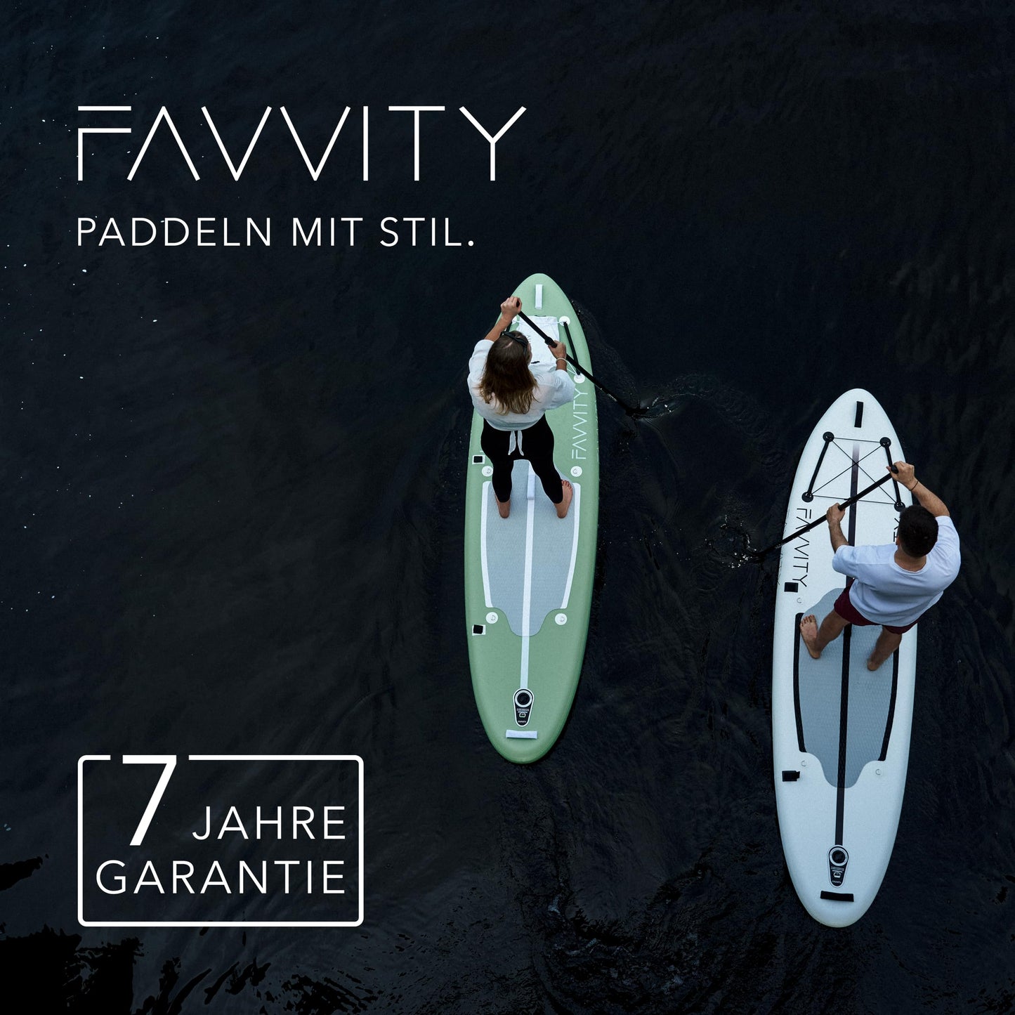 FAVVITY Stand up Paddling Board aufblasbar - Stilvoll [7-Jahre Garantie] ultraleichtes Standup Paddle - SUP Board Set Halb-Carbon 150kg Allrounder Stand-up - Jetzt SUP kaufen